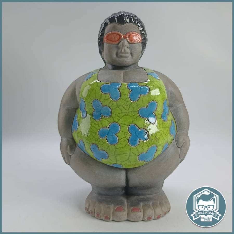Large Raku South Africa Ms Potbelly Swimmer!!!