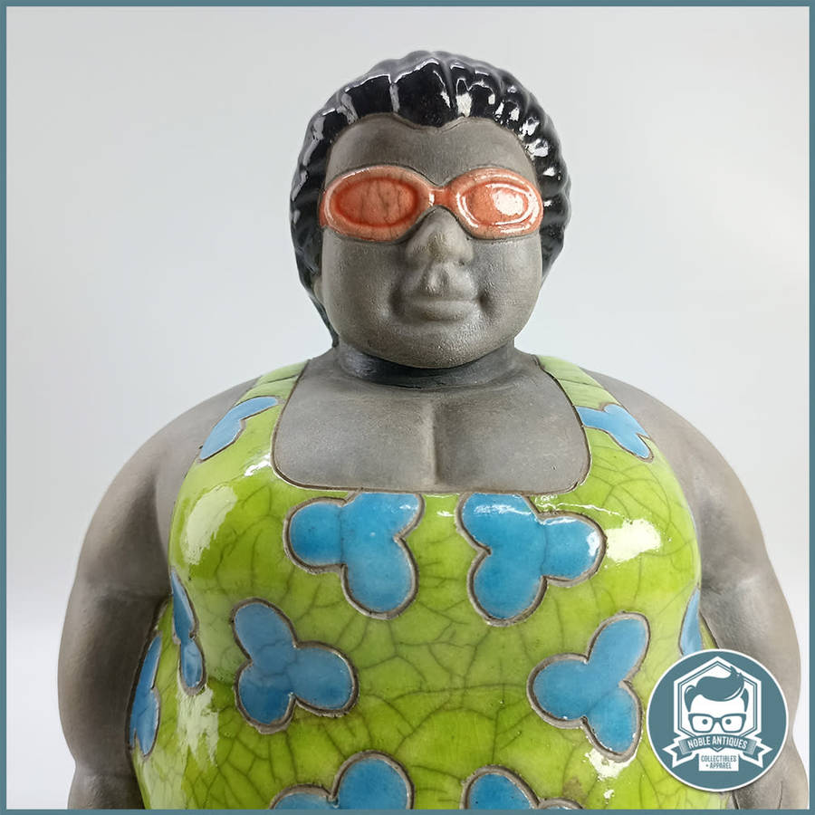 Large Raku South Africa Ms Potbelly Swimmer!!!