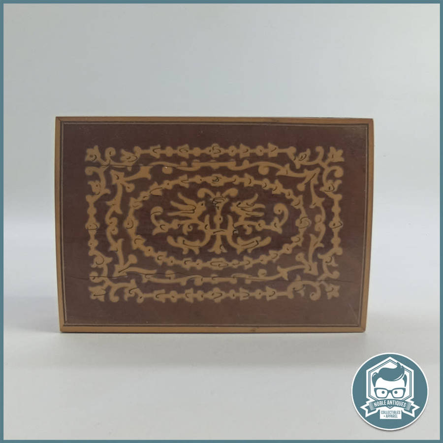 Highly Detailed Walnut and wood Inlay Reuge Swiss Trinket Box!!!