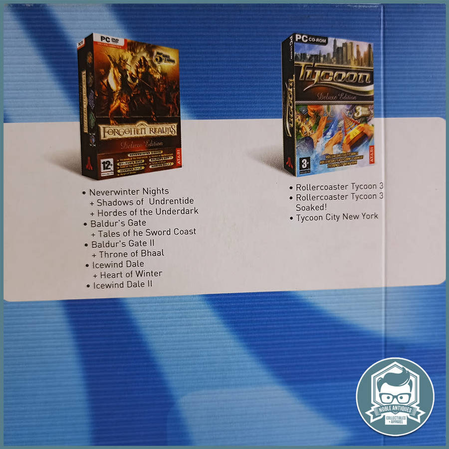 Boxed ATARI COMPILATION, DESPERADOS, Neverwinter Nights, Roller Coaster Tycoon 3!!!