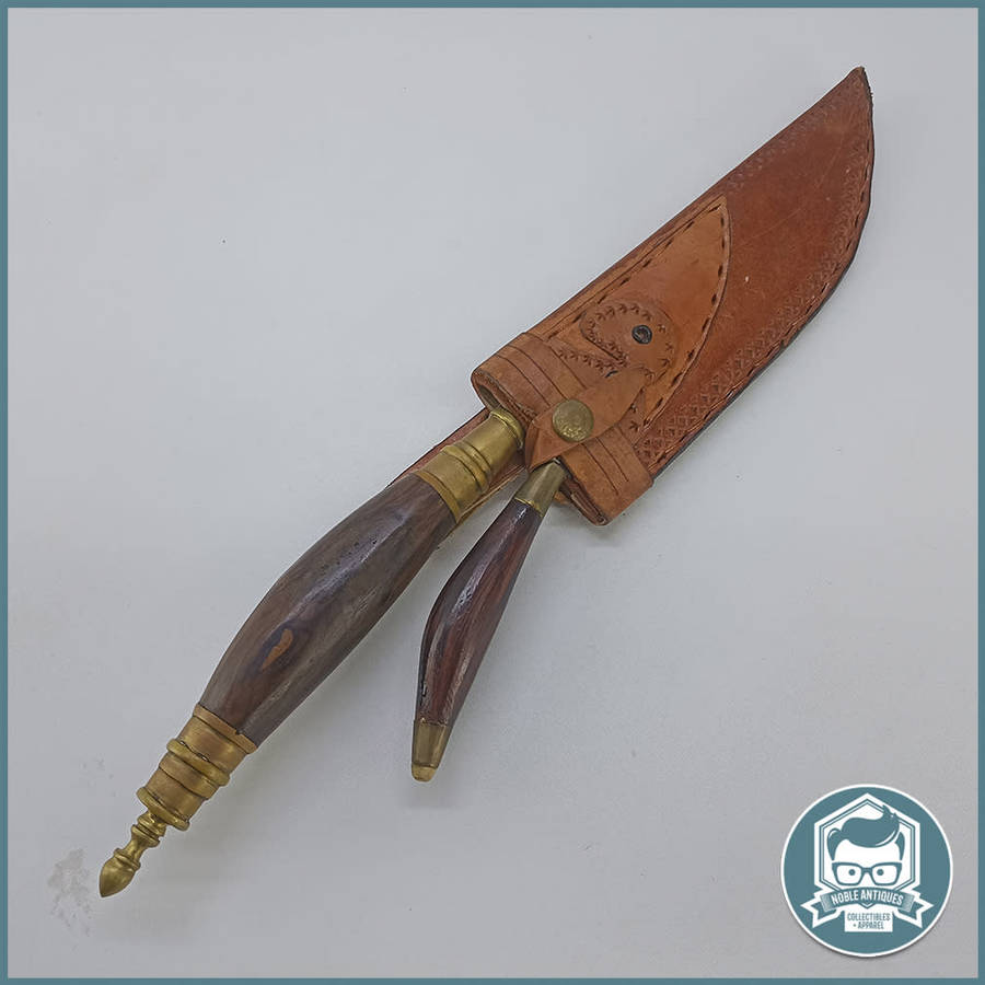 LARGE Hand Forged Double Dagger and Leather Sheathe !!!