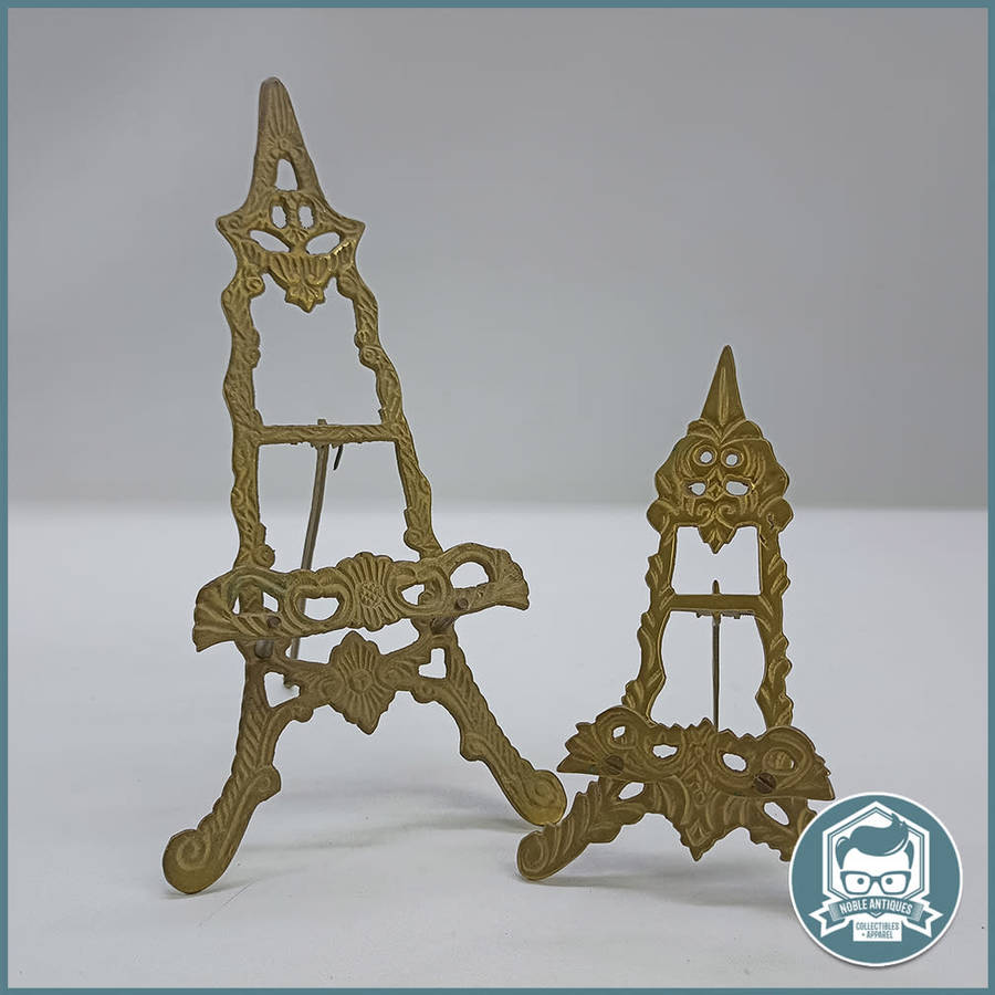 Two Decorative Vintage Brass Easel Book Stands !!!