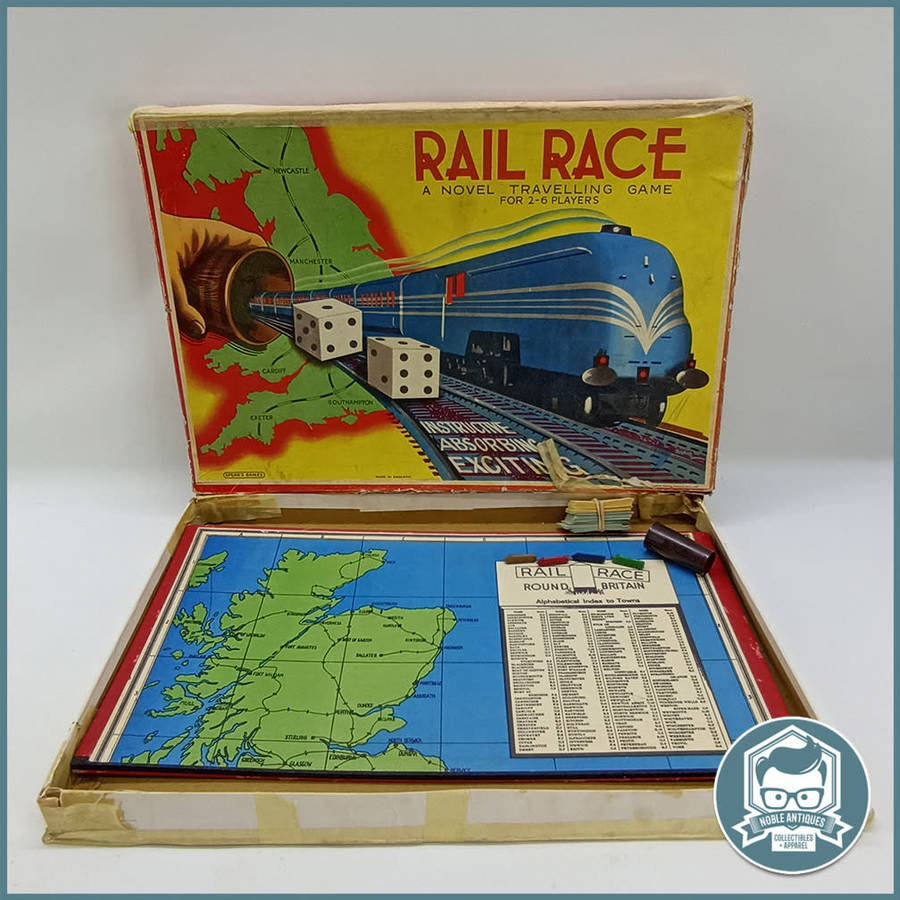 VINTAGE RAIL RACE A NOVEL TRAVELLING GAME - Boxed 1946!!!