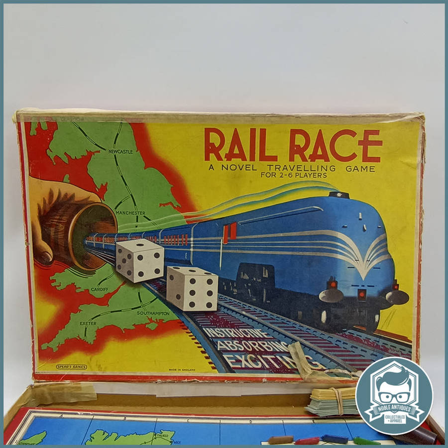 VINTAGE RAIL RACE A NOVEL TRAVELLING GAME - Boxed 1946!!!