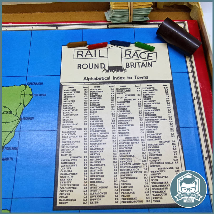 VINTAGE RAIL RACE A NOVEL TRAVELLING GAME - Boxed 1946!!!