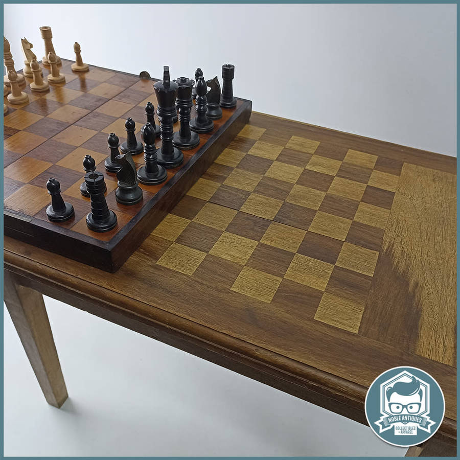 FANTASTIC!!! Hand Crafted Wood and Brass Hinge Chess Table and Travel Table!!! 60cmx50cmx35cm