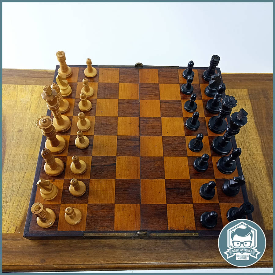 FANTASTIC!!! Hand Crafted Wood and Brass Hinge Chess Table and Travel Table!!! 60cmx50cmx35cm