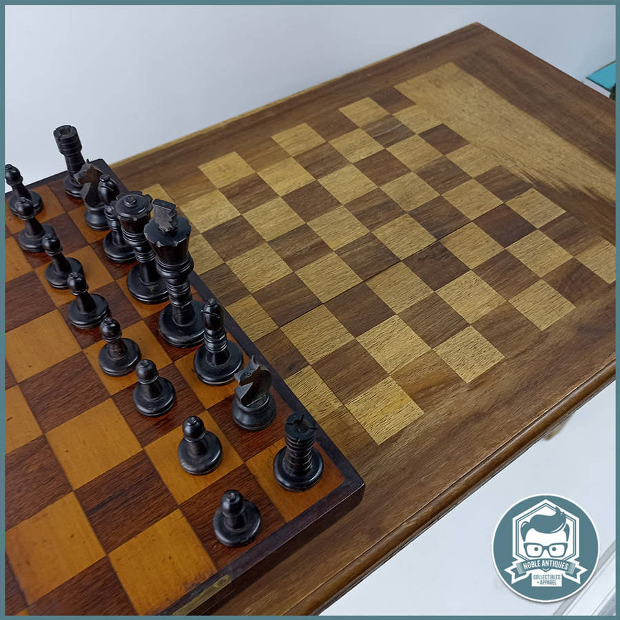 FANTASTIC!!! Hand Crafted Wood and Brass Hinge Chess Table and Travel Table!!! 60cmx50cmx35cm