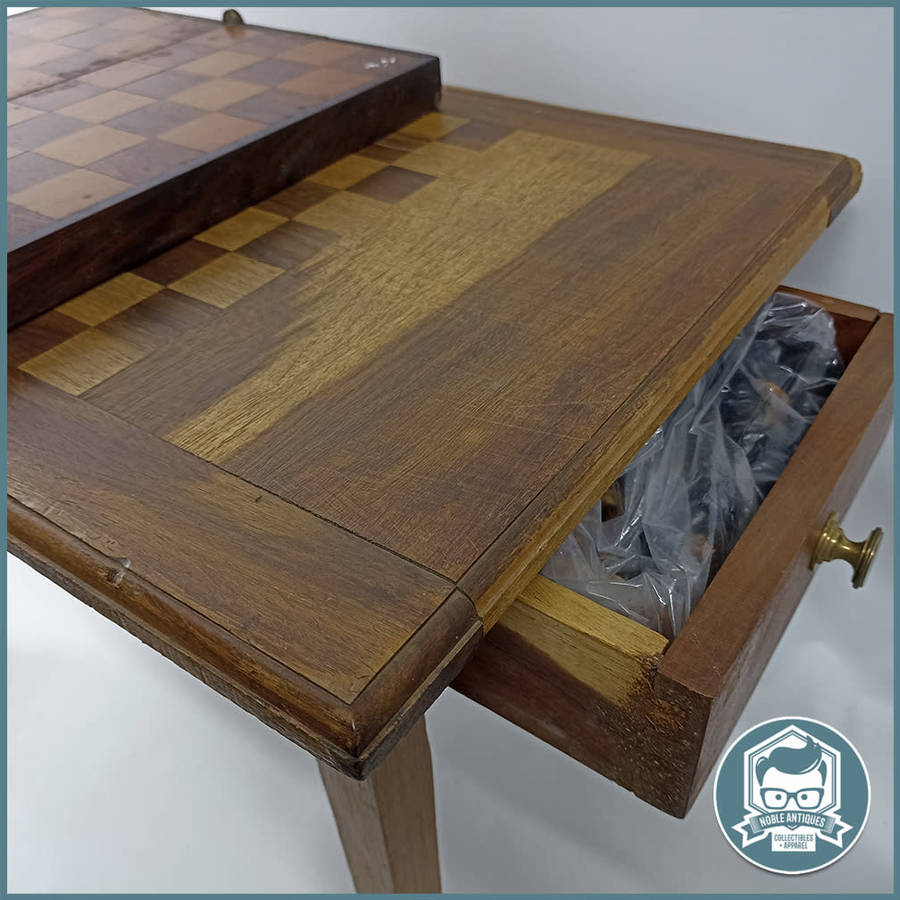 FANTASTIC!!! Hand Crafted Wood and Brass Hinge Chess Table and Travel Table!!! 60cmx50cmx35cm