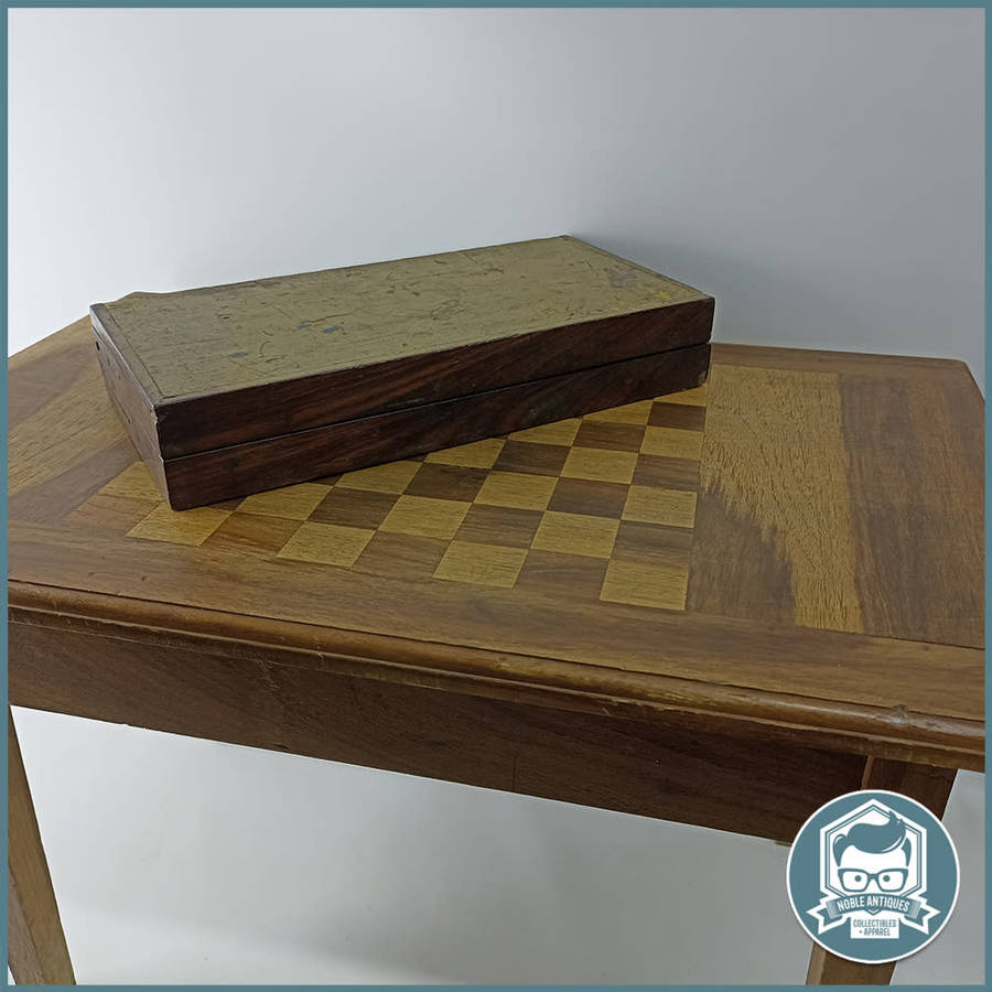 FANTASTIC!!! Hand Crafted Wood and Brass Hinge Chess Table and Travel Table!!! 60cmx50cmx35cm