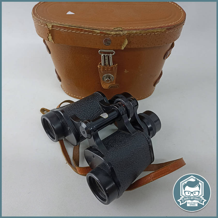Vintage CROWN COATED OPTICS 8 X 30 Binoculars With Leather case!!!