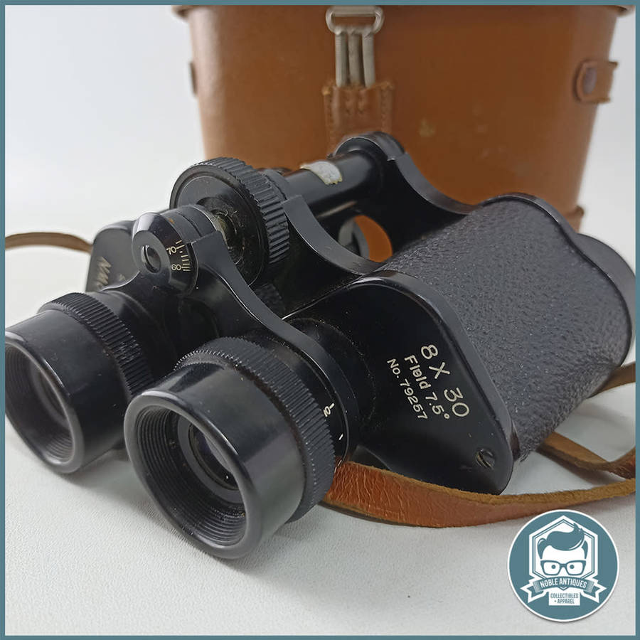 Vintage CROWN COATED OPTICS 8 X 30 Binoculars With Leather case!!!