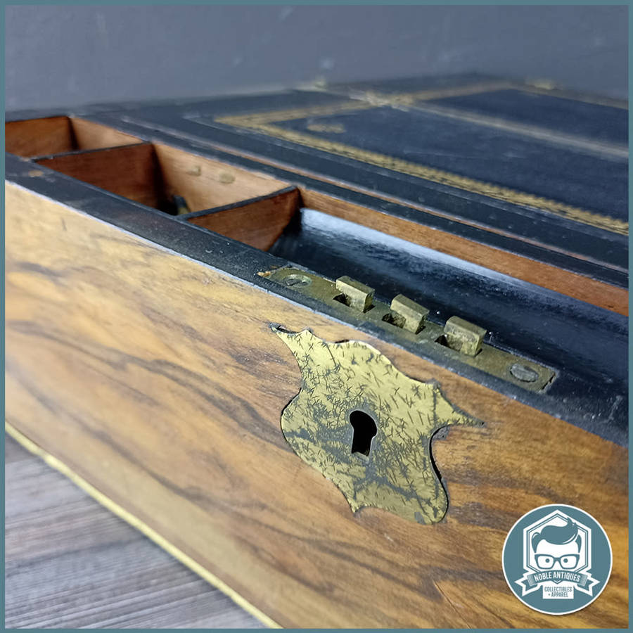 FANTASTIC!!! Antique Victorian Brass Bound Mahogany Writing Desk!!! 39cmx20cmx18cm