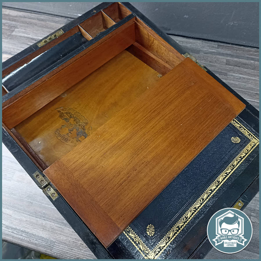 FANTASTIC!!! Antique Victorian Brass Bound Mahogany Writing Desk!!! 39cmx20cmx18cm