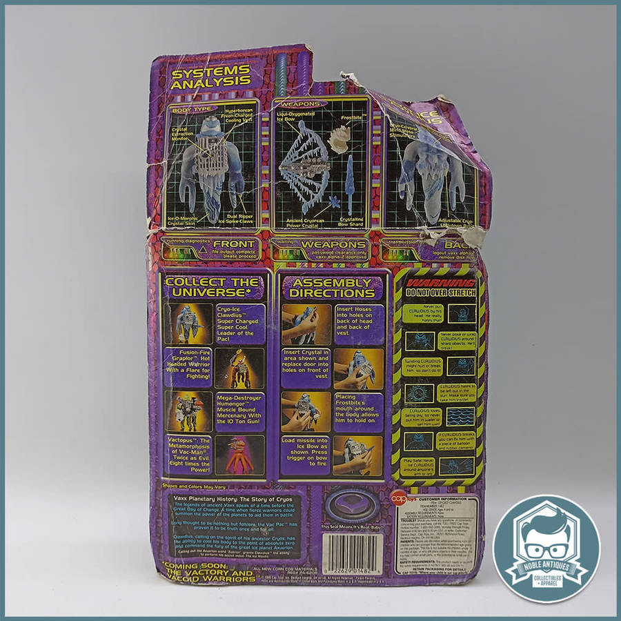 Original packaging. 1995 Cap Toys Cryo Ice Clawdius Stretch Armstrong fig Action Figure!!!
