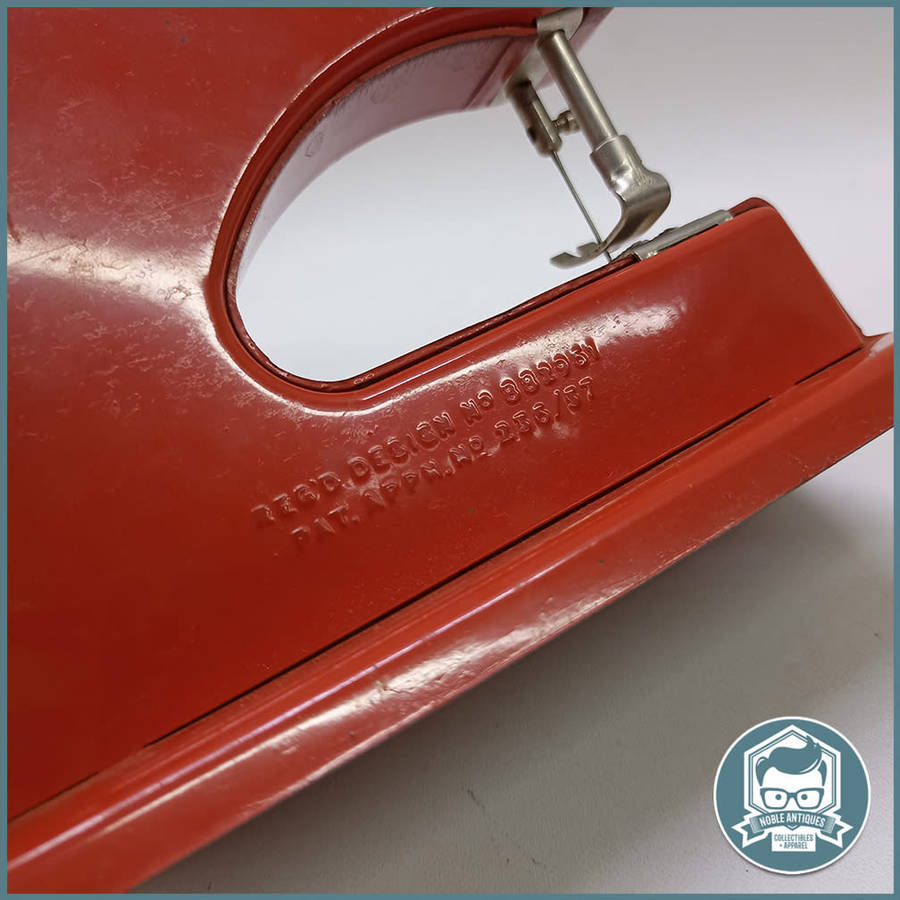 Vintage 1950`s Red  Vulcan Minor Toy Sewing Machine With Original Box!!!
