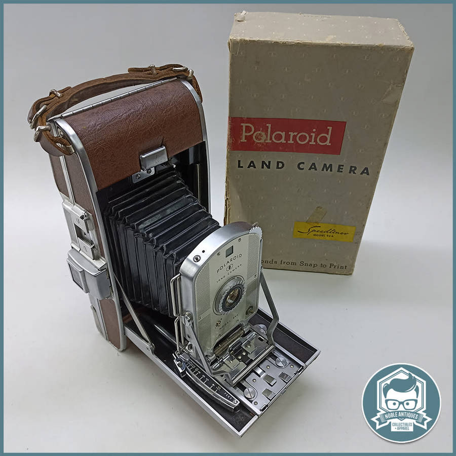 Large Original Vintage 1950`s Boxed Polaroid Model 95 First Speedliner Land Instant Film Camera!!!