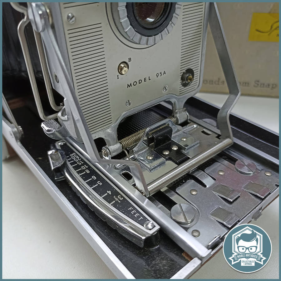 Large Original Vintage 1950`s Boxed Polaroid Model 95 First Speedliner Land Instant Film Camera!!!