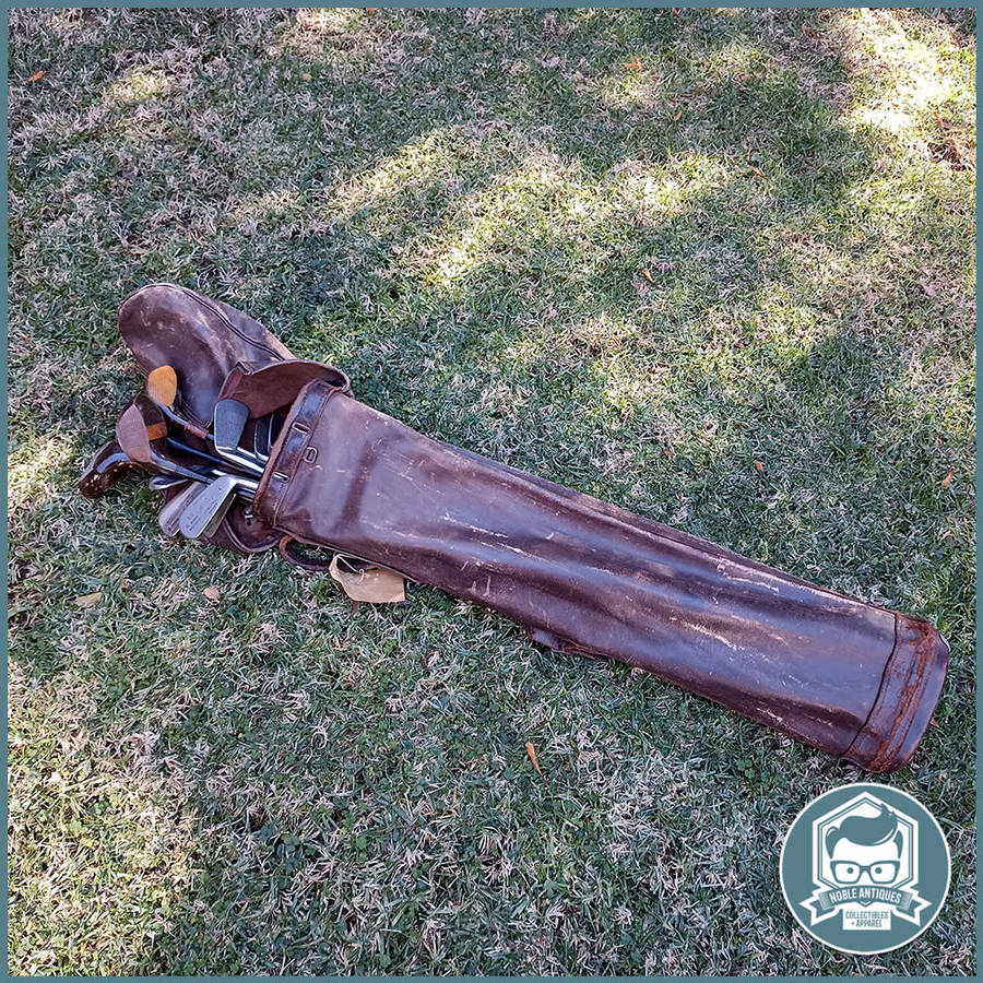RARE!!! Original 1950's Leather Golf Bag and Clubs!!!
