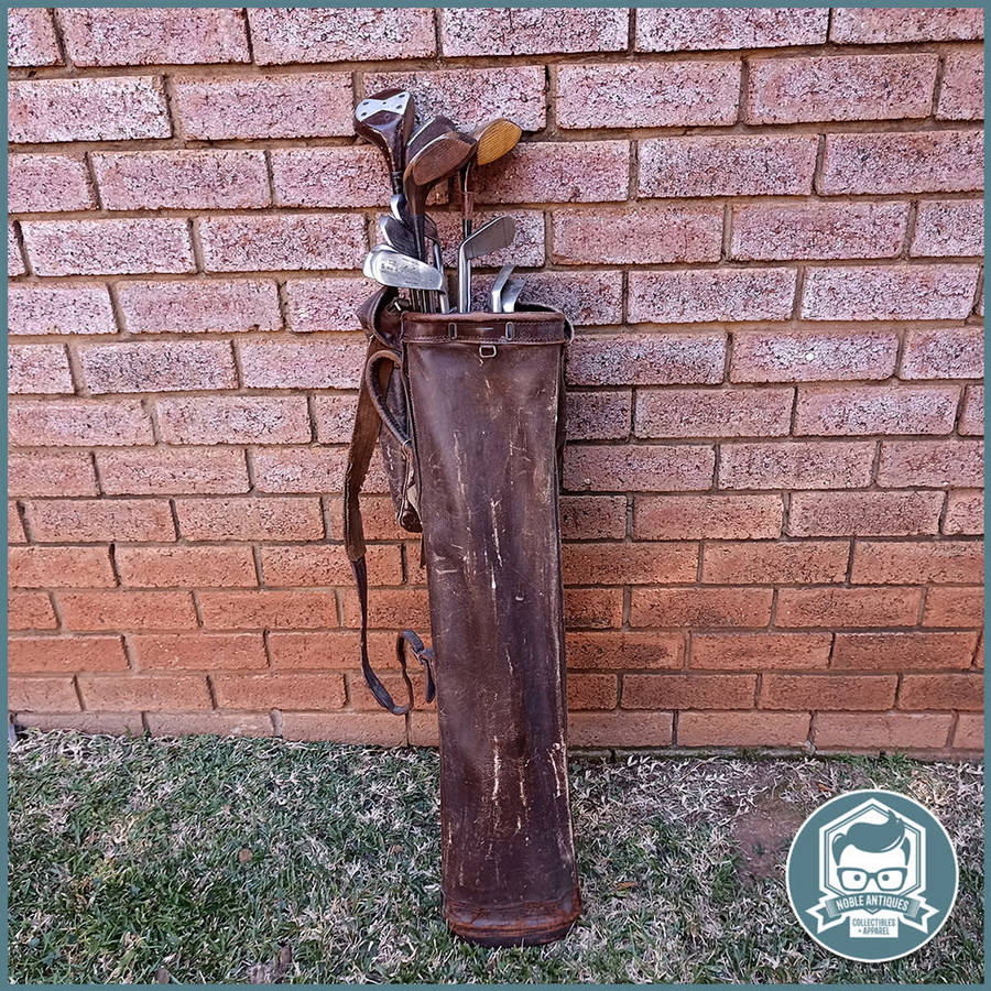RARE!!! Original 1950's Leather Golf Bag and Clubs!!!