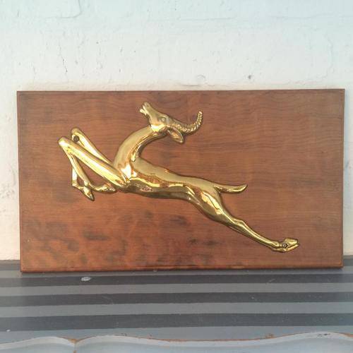 Copper on wood Springbok Plaque (45 x 25)
