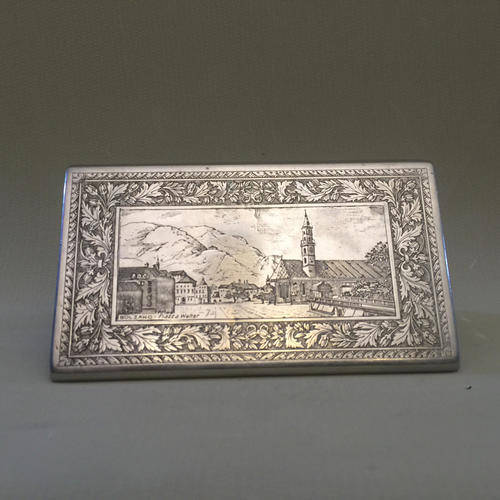 ORNATE ITALIAN SILVERPLATED CIGARETTE CASE