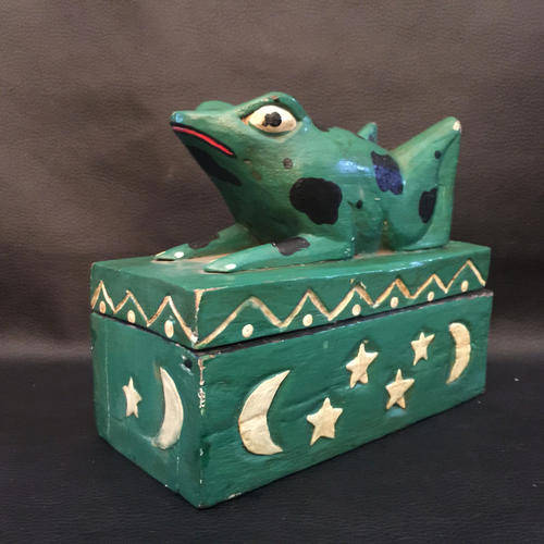 Handcrafted Wood Frog Jewelry Box
