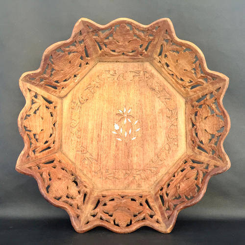 Large Handcrafted Rosewood Bowl with Bone Inlay!!! (400mm x 400mm)