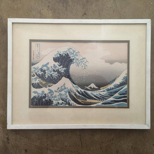 Original Katsushika Hokusai Antique Framed Ukiyo-e Woodblock Print (Circa 1830-1835)