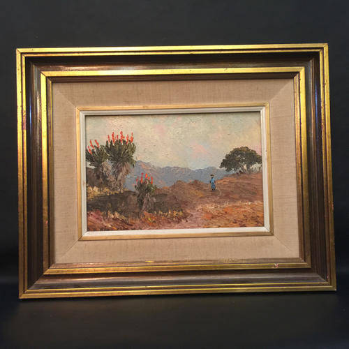 Original Ernest King - Framed Oil on Board - "Brits District"