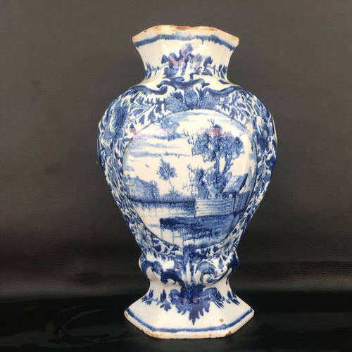 Antique Blue and White Delft Vase