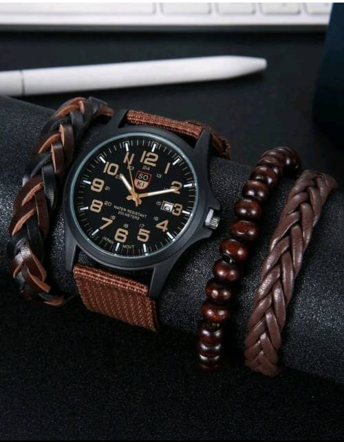men watch with bracelets