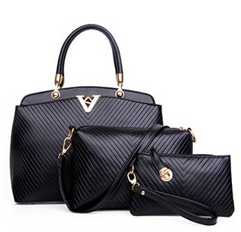 3 pieces set star loves handbag, shoulder bag, clutch. Stock in ZA. Black color
