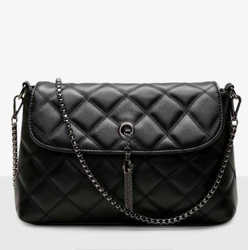 Classic laides handbag with a chain. Black color. Stock in ZA