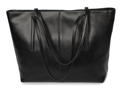 Genuine leather all-match big capacity lady bag. Black color.