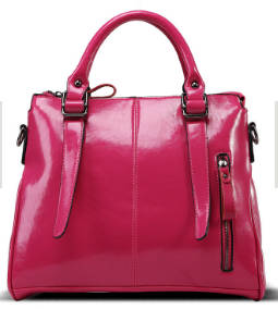 Noble style office lady handbag with strape. Rose color. Stock in ZA.