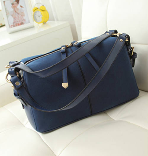 Nubuck retro famous style fashion handbag, with belt. Blue color. Stock in ZA