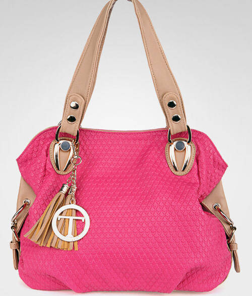 Very elegant large capacity soft leather ladies handbag with belt. Rose color. Stock in ZA