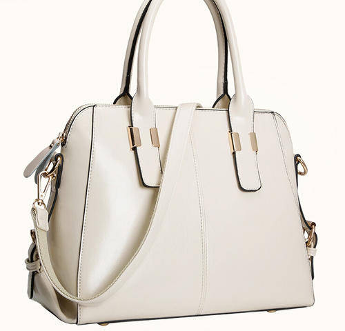 Noble style ladies large handbag with strape. Rice white bcolor. Stock in ZA