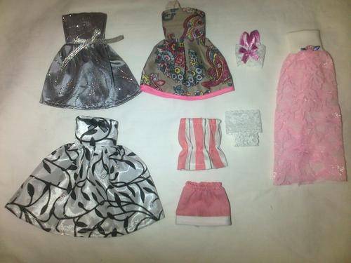 assorted hand made barbie doll clothes