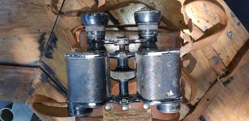 Vintage Binoculars in original leather casing