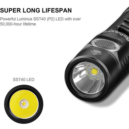 Sofirn SC31 Pro Rechargeable Flashlight with 18650 Rechargable Battery - Black