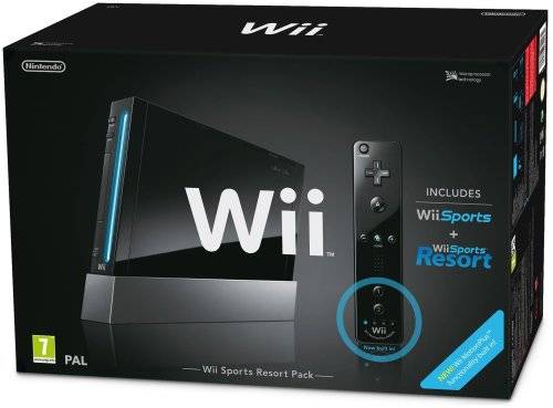 NINTENDO Wii | BLACK | RESORT SPORTS EDITION | CONSOLE CONTROLLER AND NUMCHUCK |AS NEW IN BOX + GAME