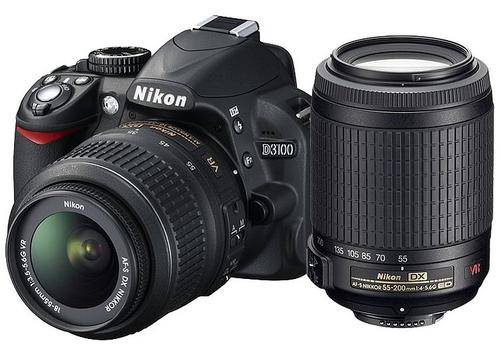 .Genuine Nikon D3100 with 18-55mm VR, Nikon 55-200mm VR Nikkor Zoom Lens and 4Gb SDHC Class 10 Card.