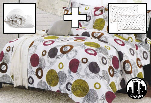 9 Piece Printed Microfiber Bedding Combo | Queen
