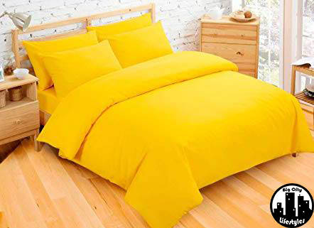 4 Piece Plain Cotton Duvet Cover Sets | Double & Queen