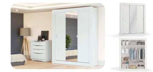 White 3 Door Sliding Wardrobe