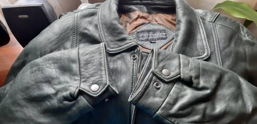 Genuine leather jacket bomber style