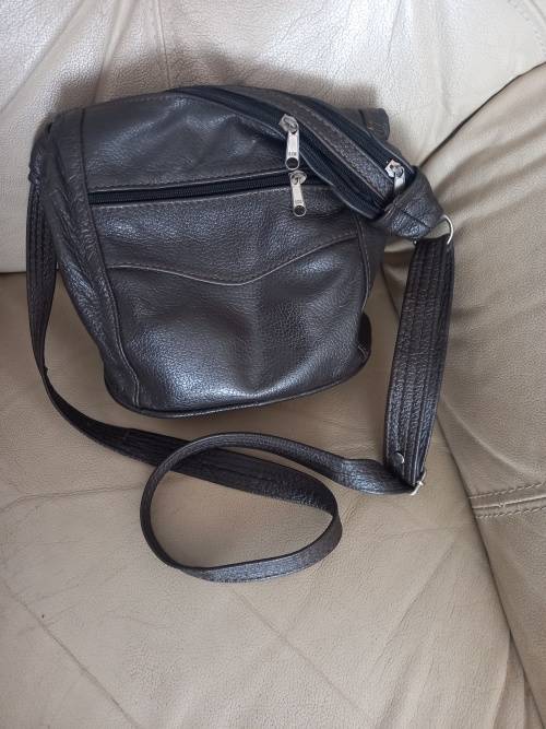 Brown genuine leather handbag