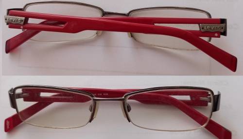 Red Levi`s reading glasses